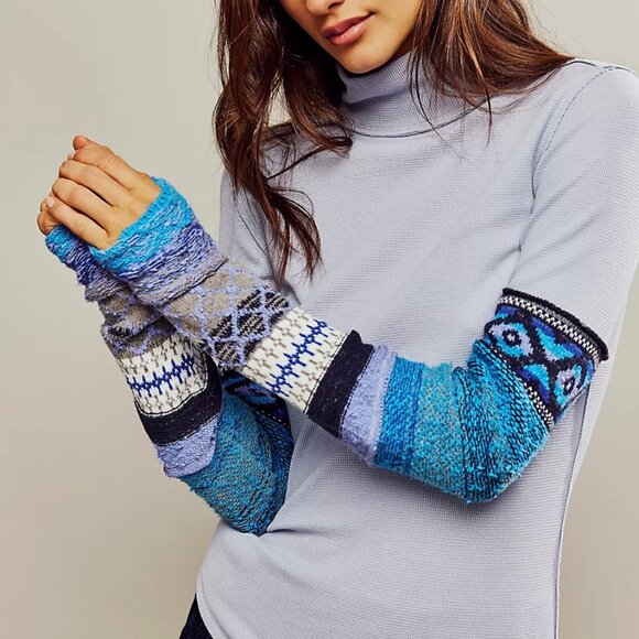 We The Free All Too Well Cuff Turtleneck Top in Moonstone Combo XS NWT - Picture 3 of 9